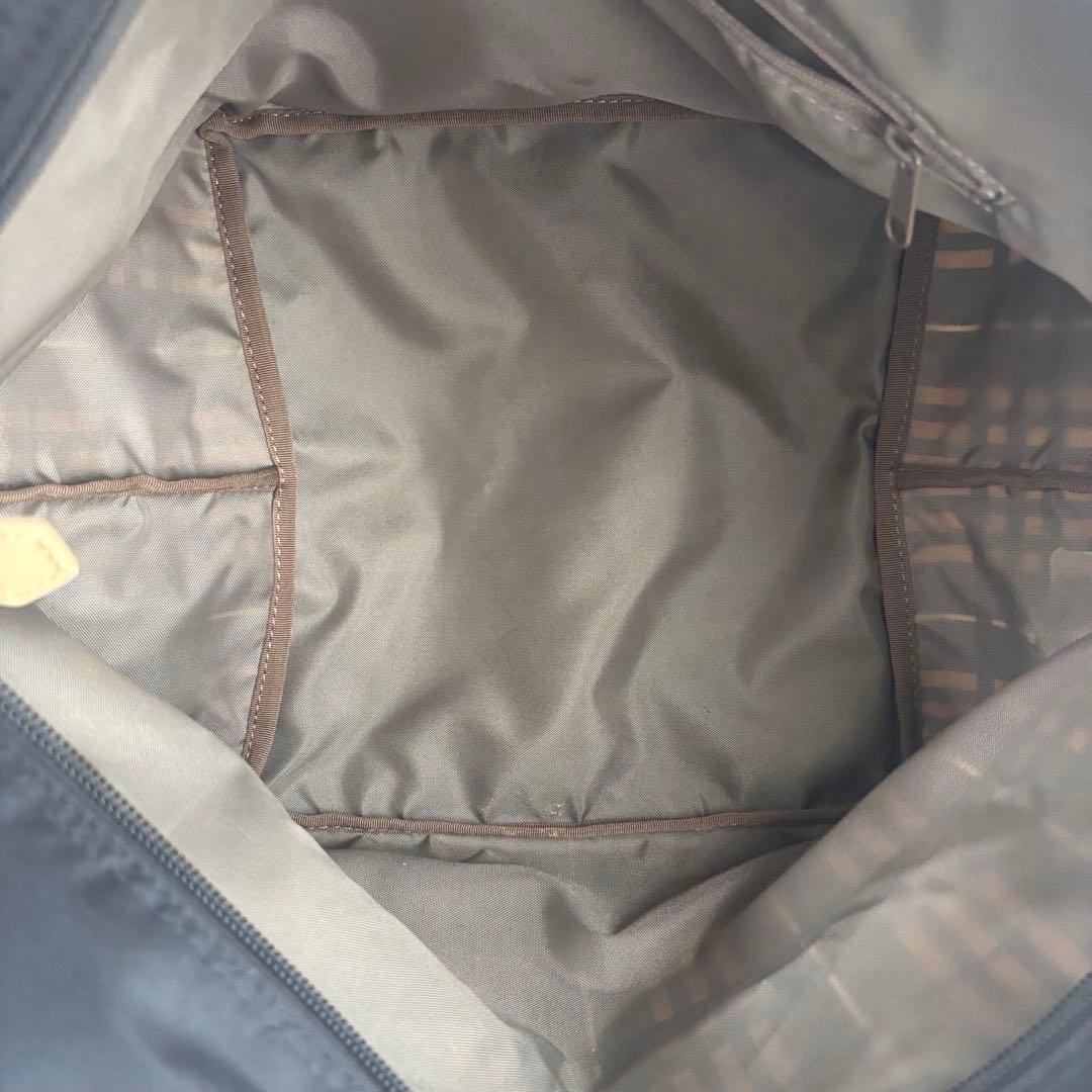 バーバリーブルーレーベル 水色 系チェック柄エコバッグ 日本製 トート