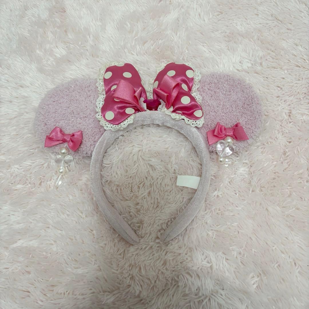 ディズニー ミニー カチューシャ ピンクドット柄 イヤリング♥ - メルカリ