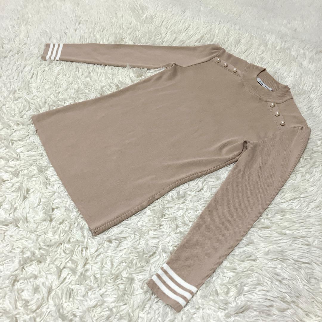 美品♡BORDERS at BALCONY パールレーヨンニット36 ベージュ - メルカリ