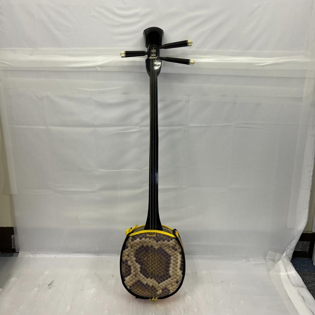 さ*わ様 【中古】三味線 本体 沖縄三線 人工皮張り 和楽器 琉球 弦楽器