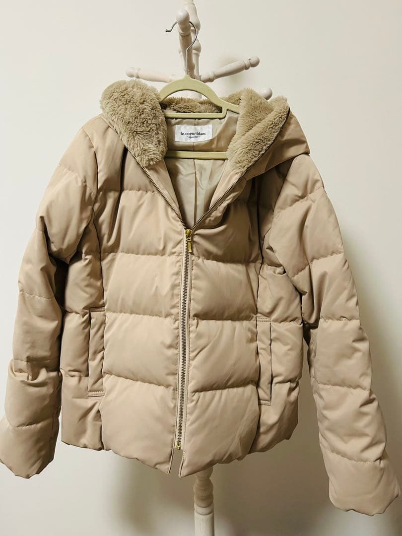 ⭐︎値下げ⭐︎le.cour blanc ファーフードショートダウン ベージュ