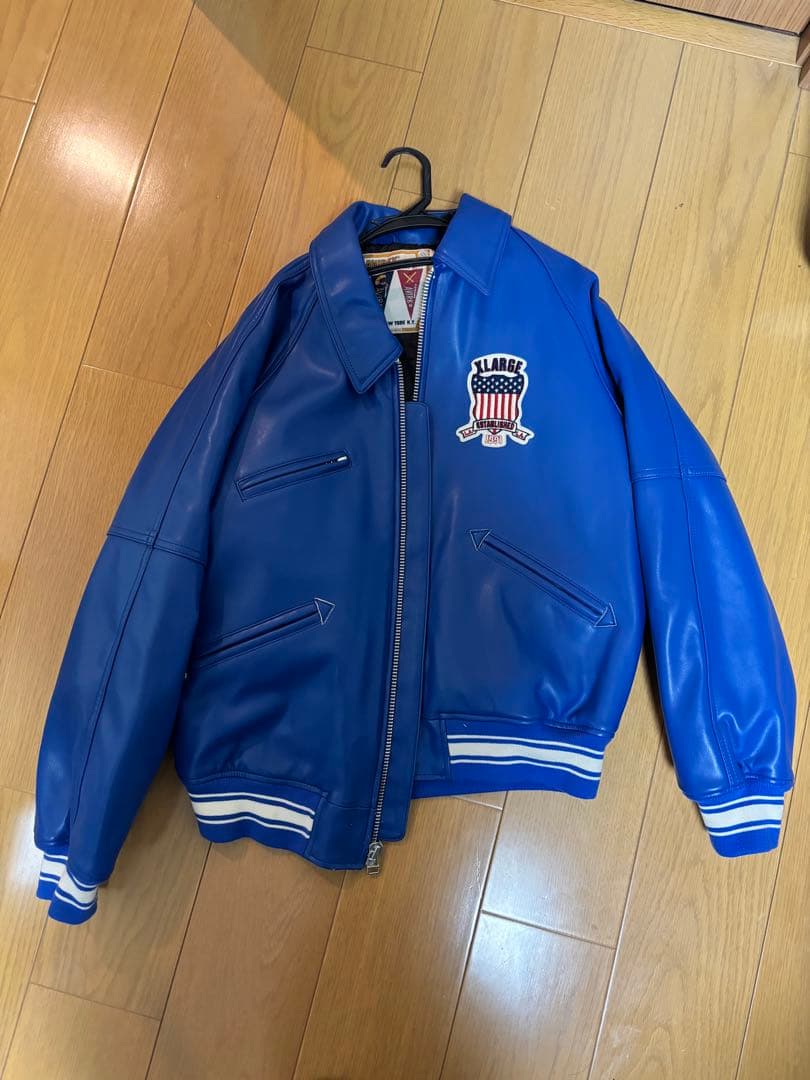 AVIREX XLARGE 青 レザージャケット