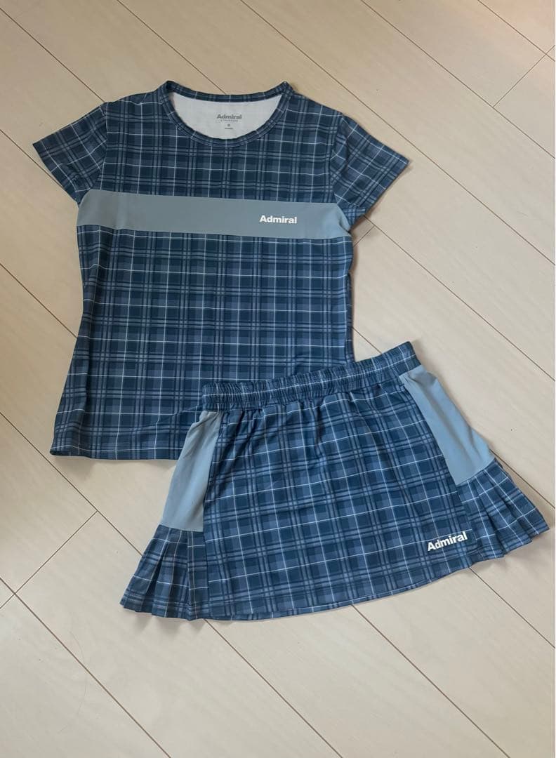 Admiral テニスウェア上下セット Mサイズチェックセットアップ