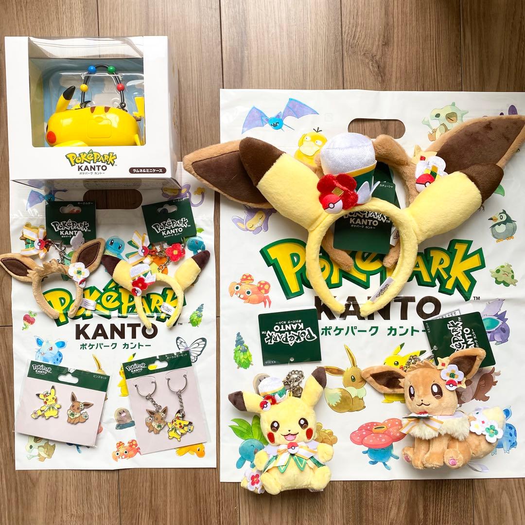 ポケパーク カントー カーニバル衣装 ピカチュウ ・ イーブイ グッズ セット ポケパークカントー カーニバル衣装 ピカチュウ イーブイ マスコット 2