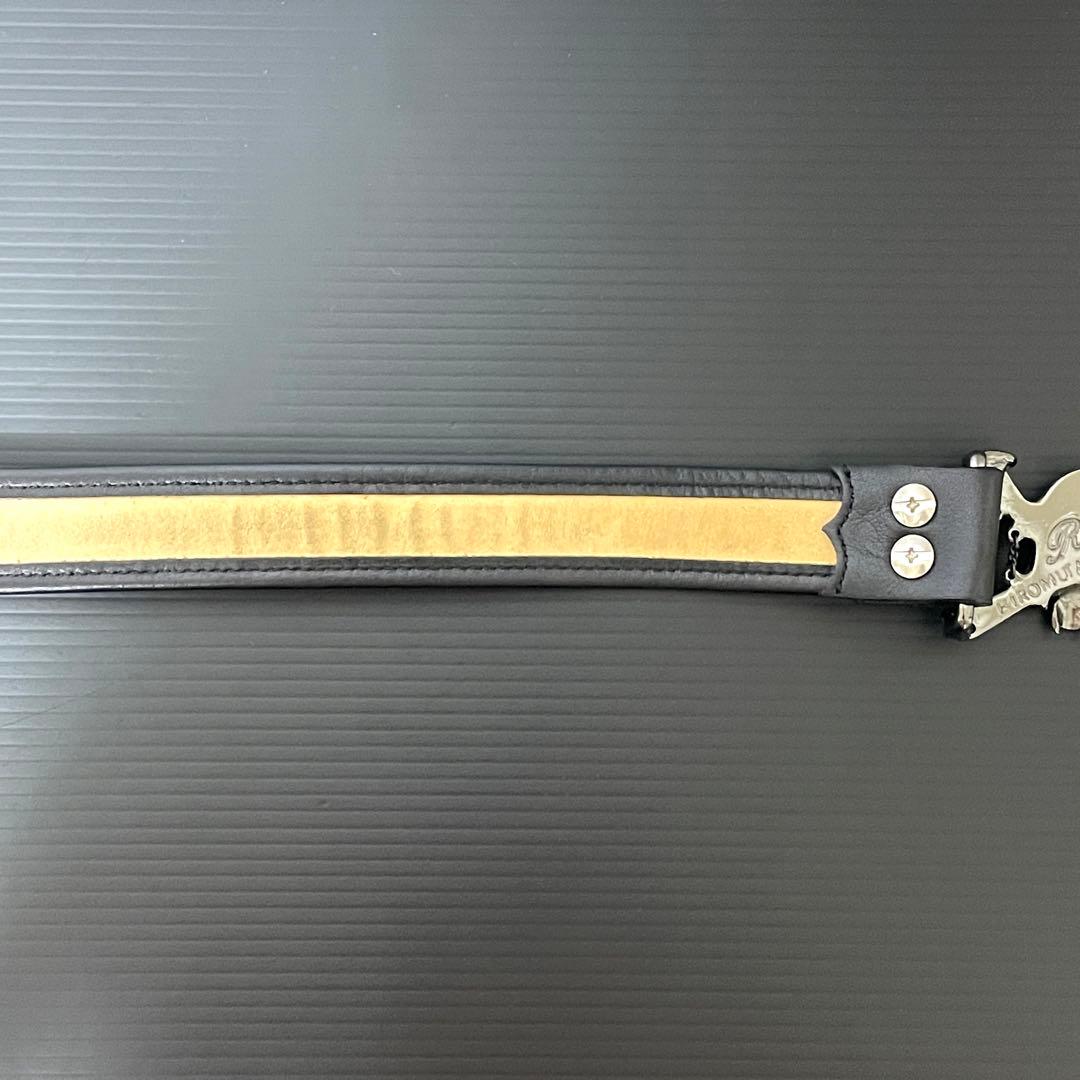 希少】Roen ロエン スタッズ レザー ベルト 黒 スカル 髑髏 ガンメタ