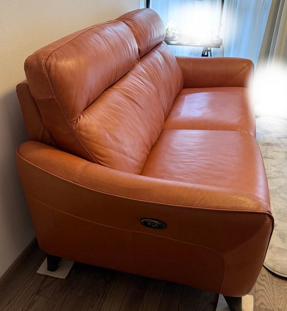 ニトリ 高級ソファー アネーロ 3人用電動本革リクライニングソファ