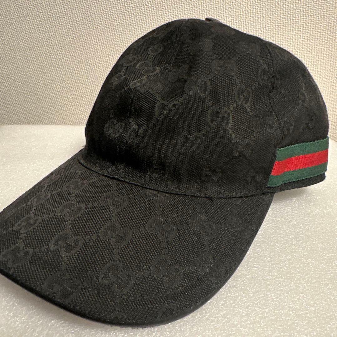 即購入⭕️週末限定値下げ　Gucci GGパターン ブラックキャップ