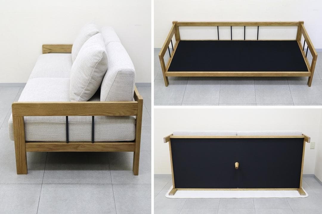 未使用品 ウニコ LEND レンド 3シーター ソファ オーク 天然木