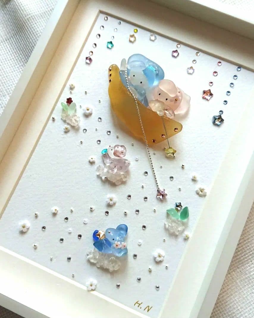 シーグラスアート 夏のおとずれ 月船