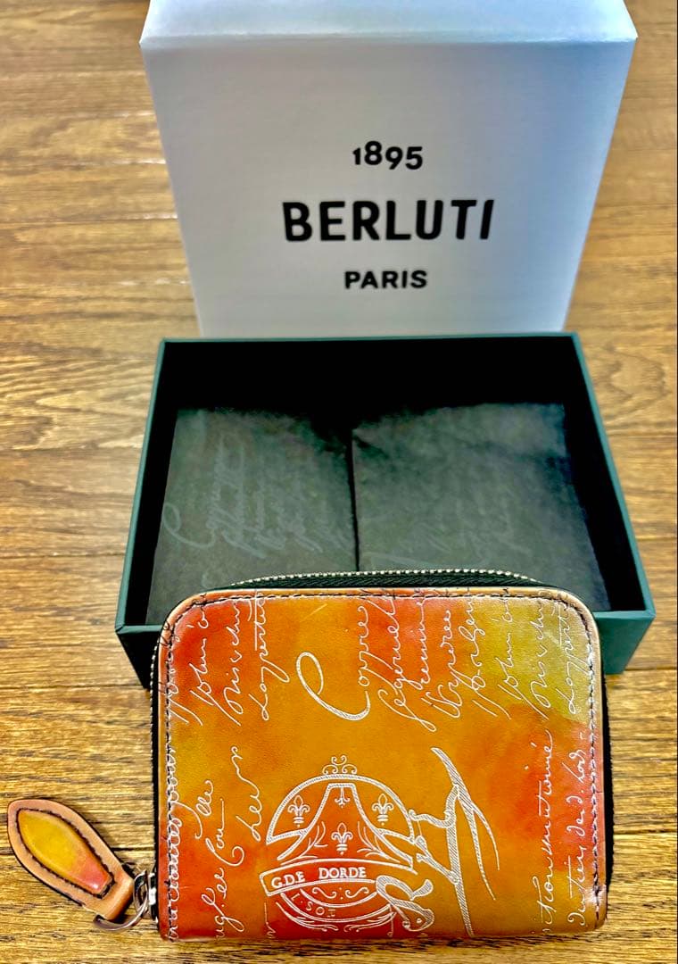 Berluti ワパ wapa レザーケース オレンジ系　マルチカラー