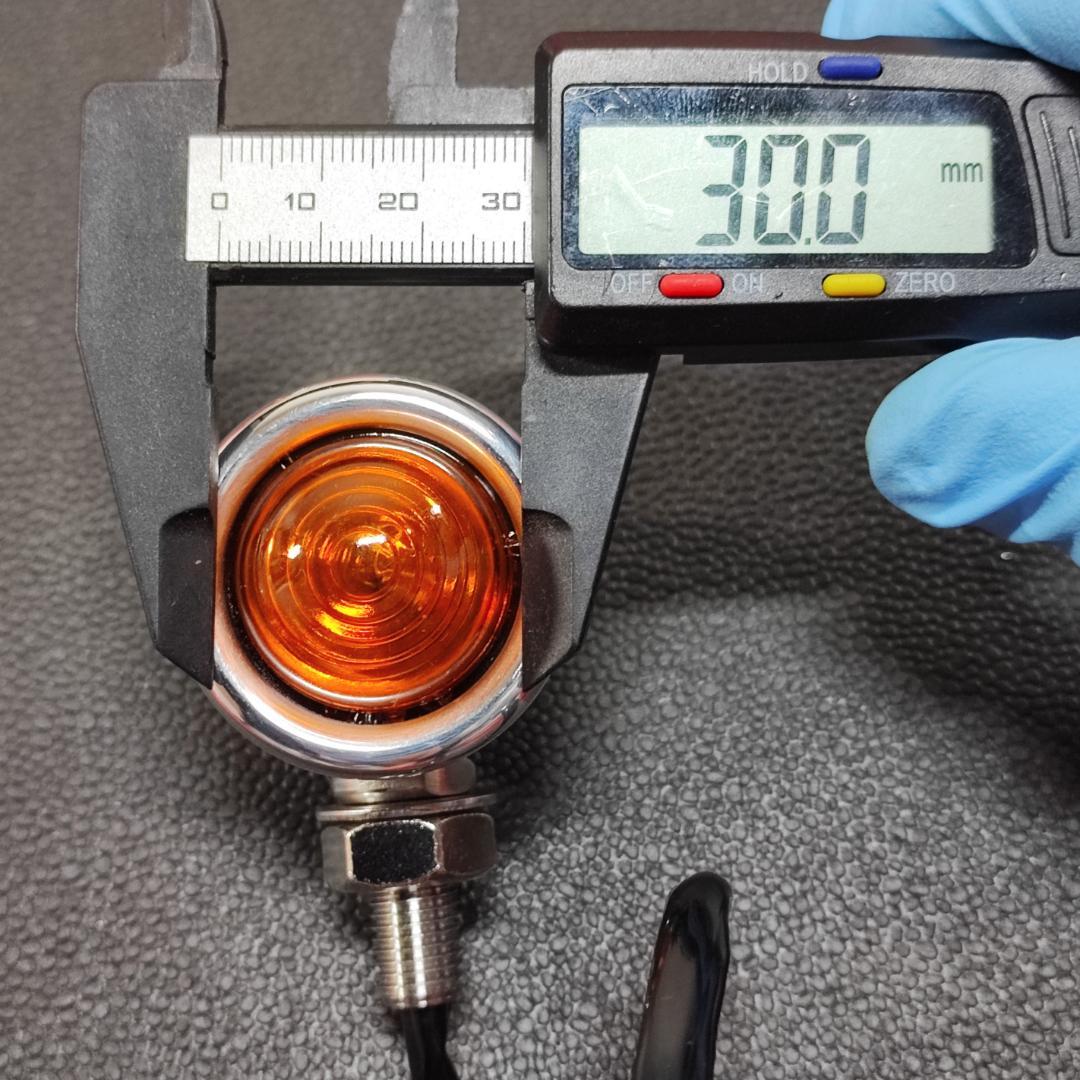 ミニバレットウインカー 電球 M10-P1.25 アルミ ポリッシュ 4個セット