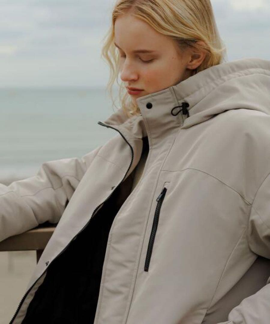 新品◎サニーレーベル◎フーディーダウンジャケット//グレージュ