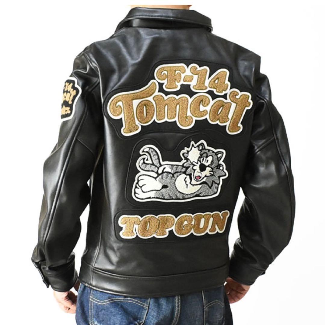 AVIREX アヴィレックス レザー ジャケット トムキャット 革ジャン 黒 L AVIREX｜LEATHER JACKET TOMCAT / レザー ジャケット トムキャット