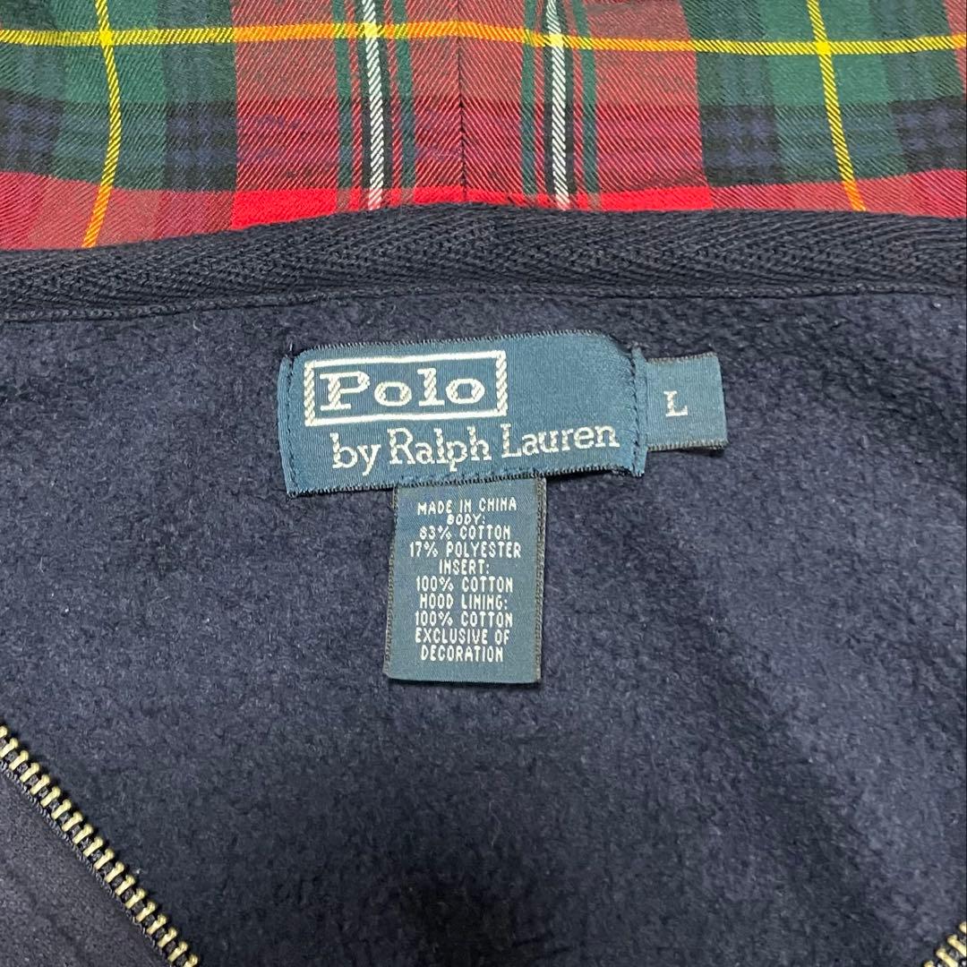 ラルフローレン ビッグポニー ダブルジップパーカー チェック 00s