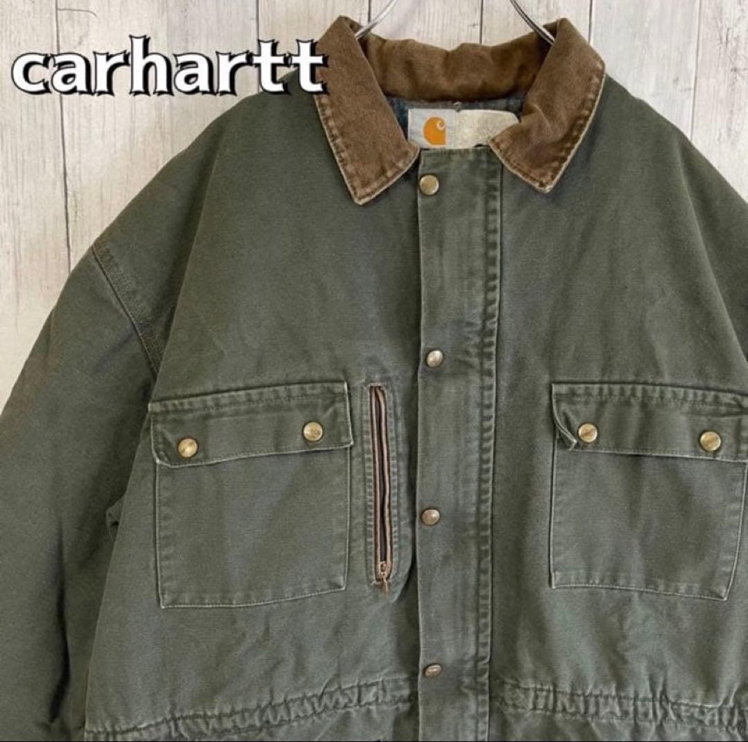 carharttカーハート ダックジャケット L 刺繍ロゴ 90s アメリカ製