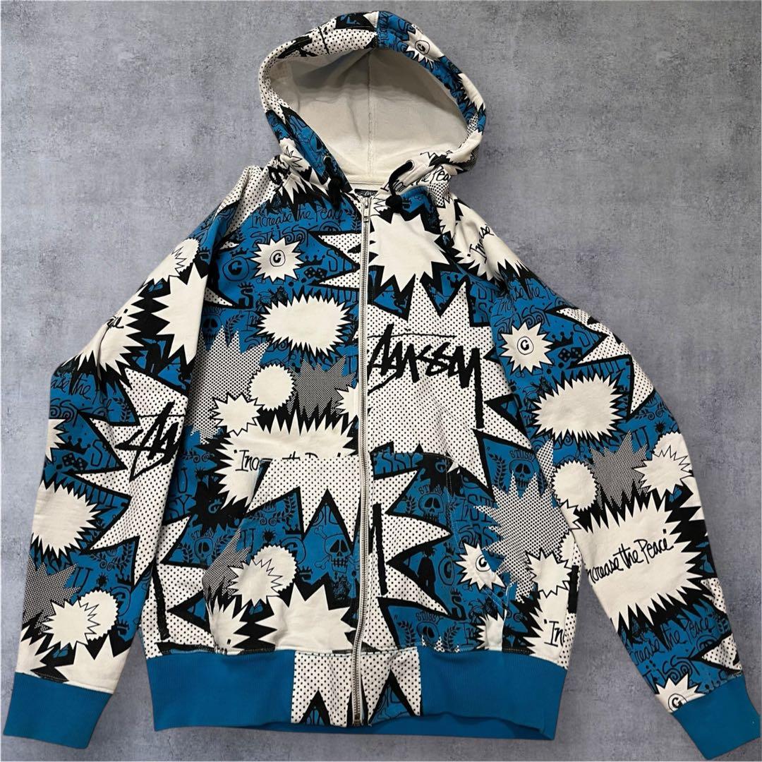 STUSSY Pop Shout ポップバブル ジップアップパーカー Mサイズ - メルカリ