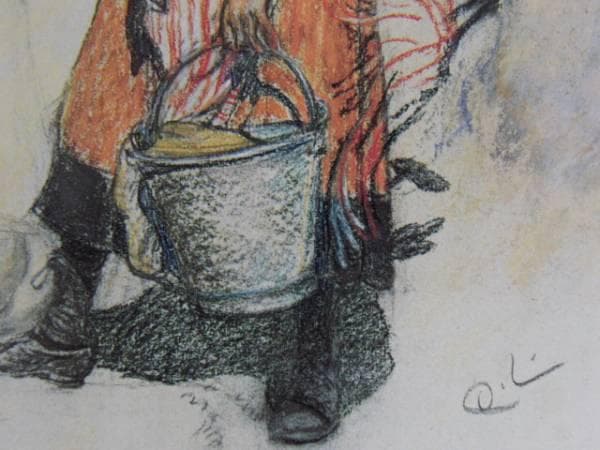 カール・ラーション、箒を持つ少女（《夏の風の吹く戸外で》習作）