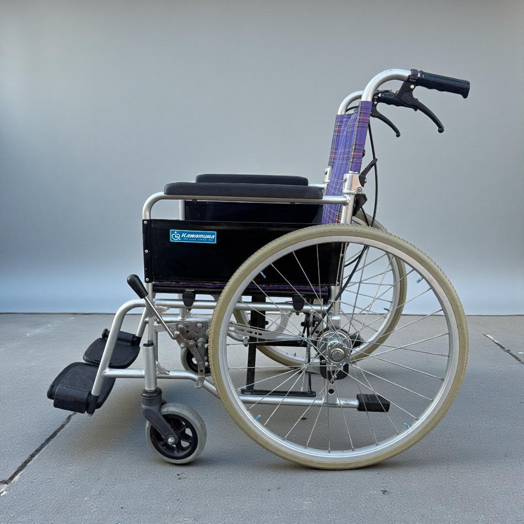 カワムラ自走式車椅子 KAJ102SB-40 ノーパンクタイヤ 背折れ介護 介助