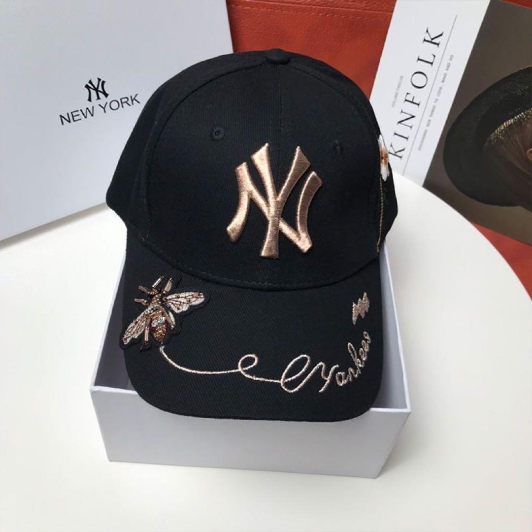 MLB Korea NY Gold Bee Cap Black 金の蜂 キャップ - メルカリ