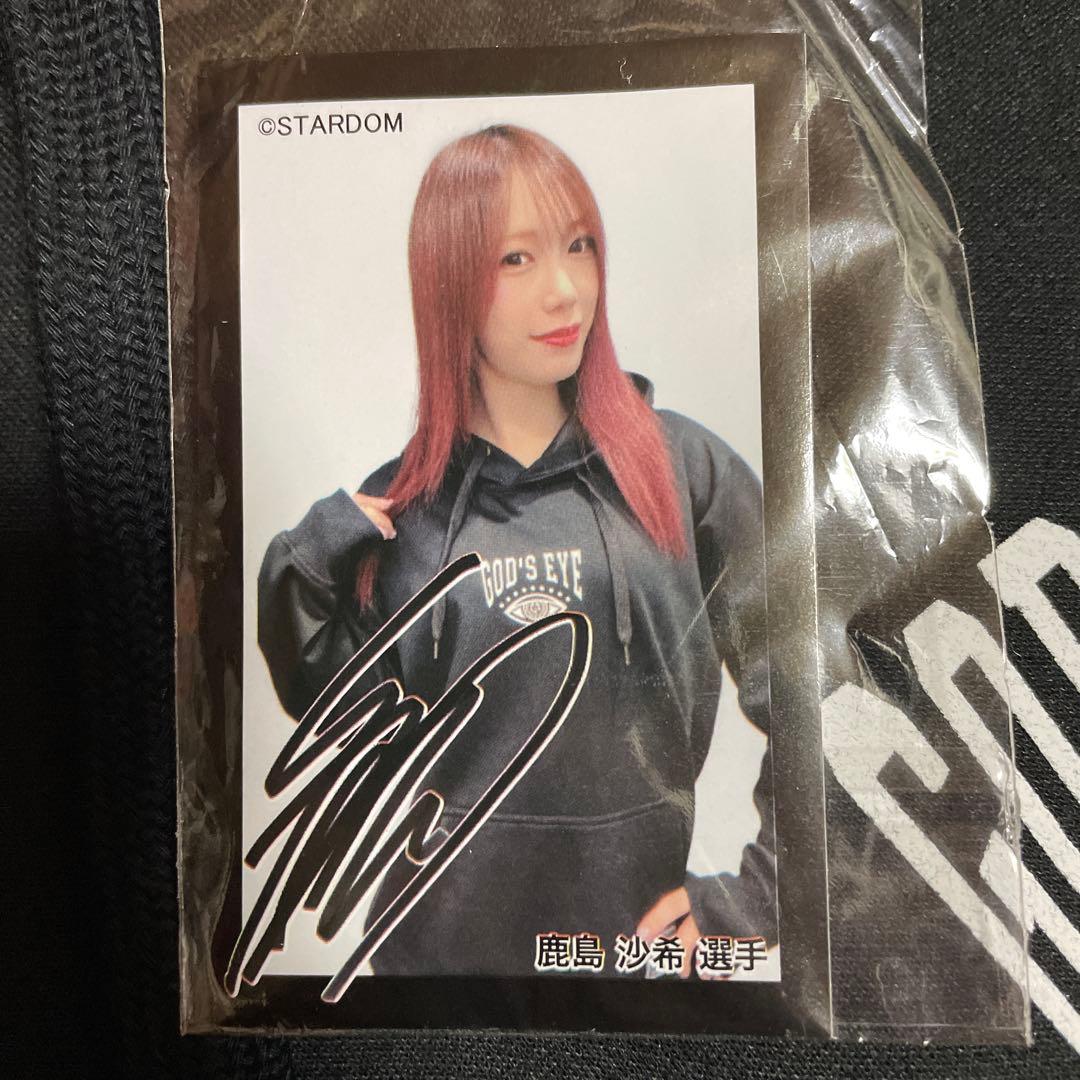 L スターダム 鹿島沙希 複製サイン入ステッカー ゴッズアイ パーカ、他