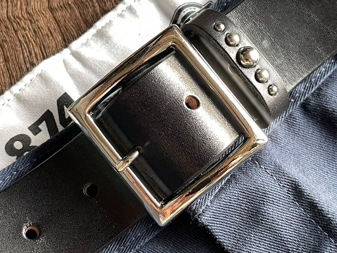ディッキーズ874専用スタッズベルト 昭南ベンズ シルバー HTC CALEE
