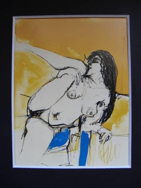 池田 満寿夫、バナナ、希少な額装用画集より、美品、新品額装付