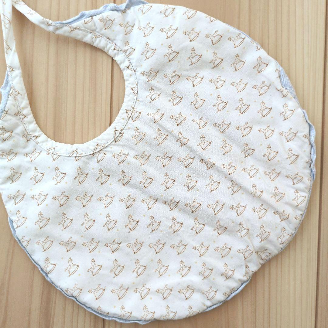 良品】HERMES水色 馬の刺繍 スタイ - メルカリ