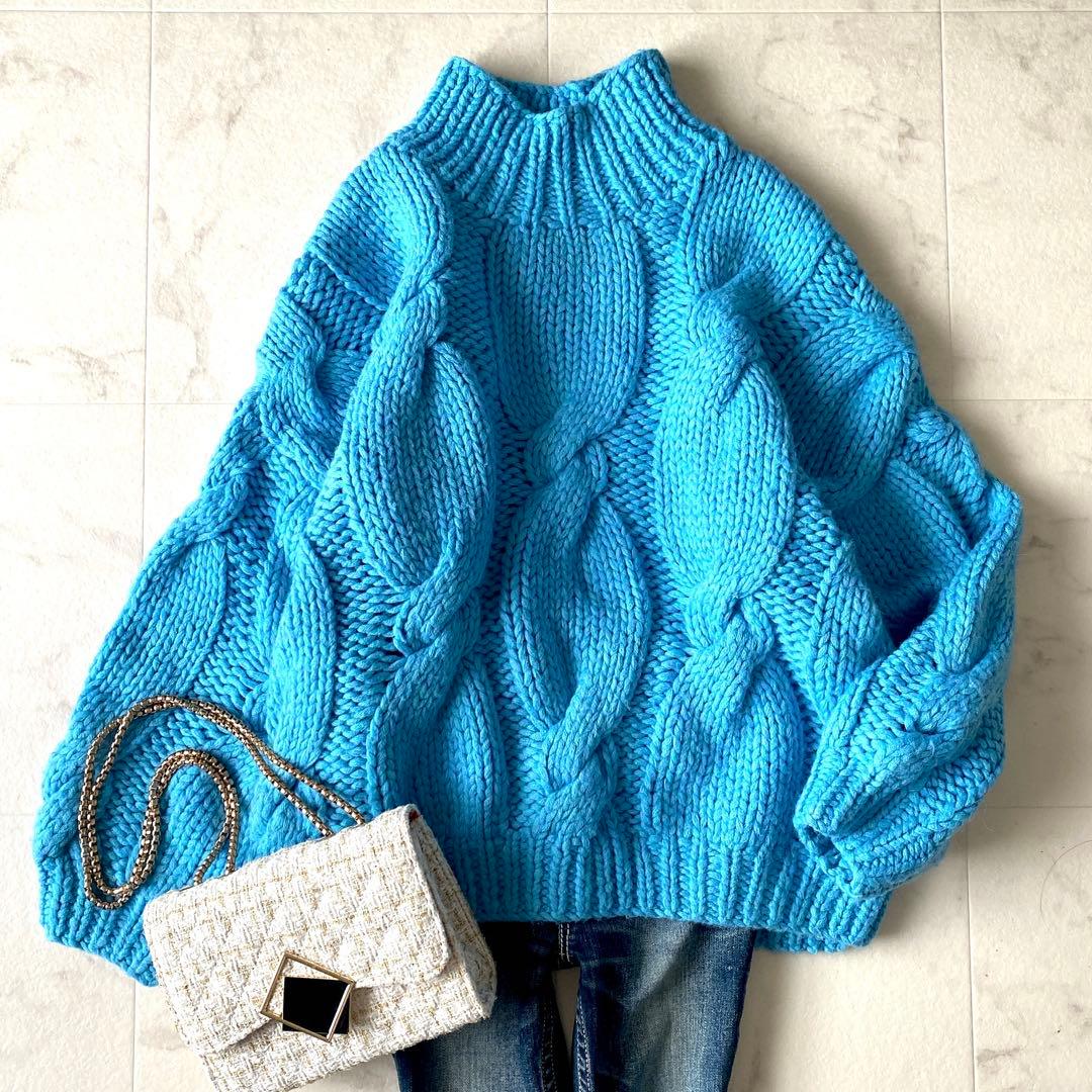 美品.定価2.8万☆ウィムガゼット ハンドケーブルニット ゆったり