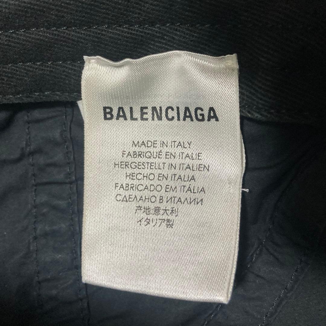 美品✨BALENCIAGA バイザーロゴ キャップ L59 マジックテープ 黒赤