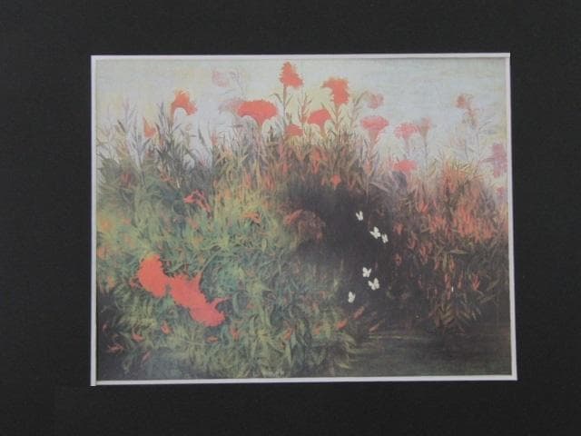 芦本奈與子、【晩夏】、希少な大判額装用画集より、美品、日本人画家