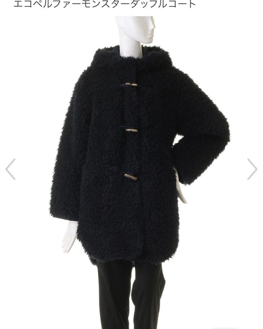 スリードッツ エコペルファー フード付きダッフルコート - メルカリ