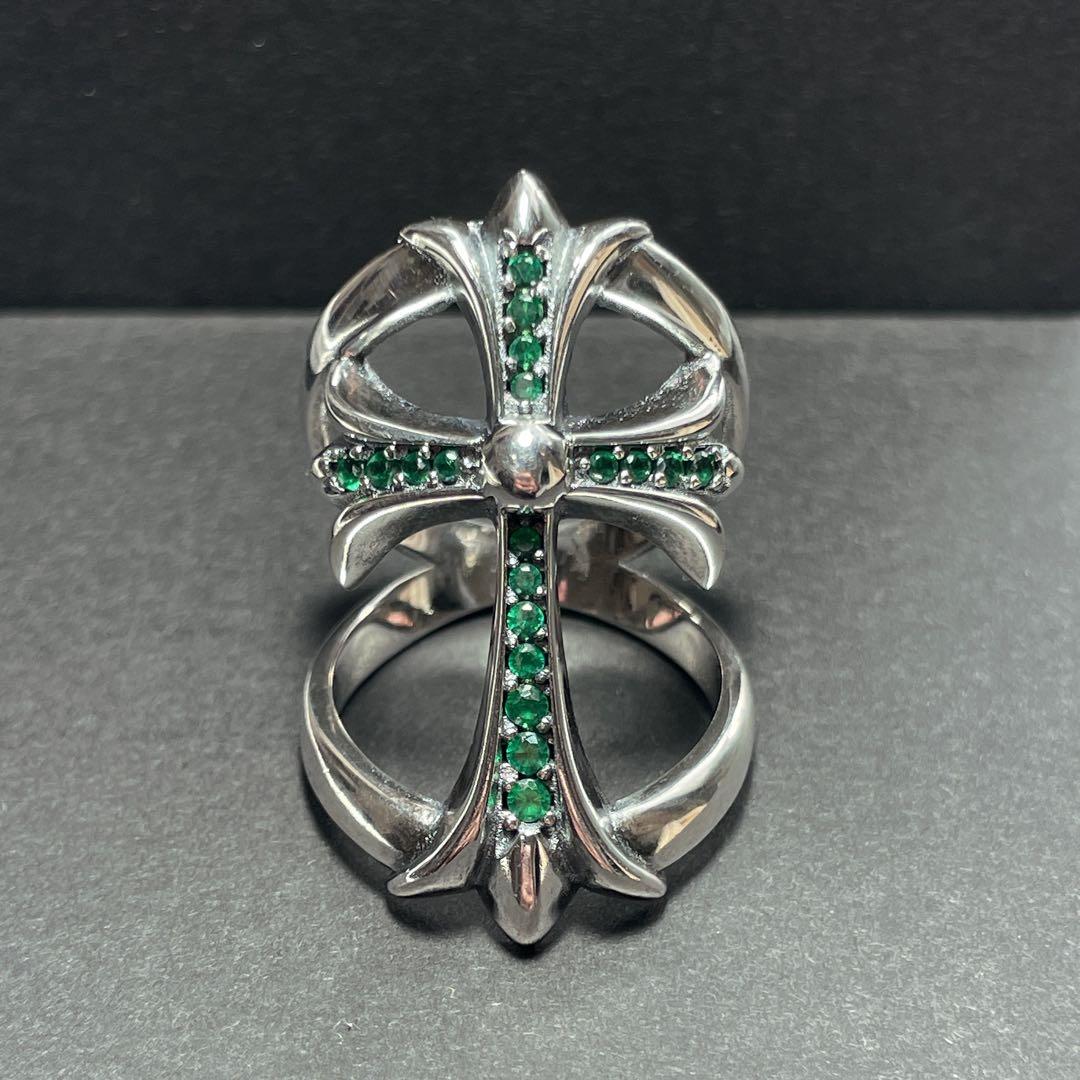 ノーブランド　クロス　インフィニティ　指輪　silver９２５　１８.５号