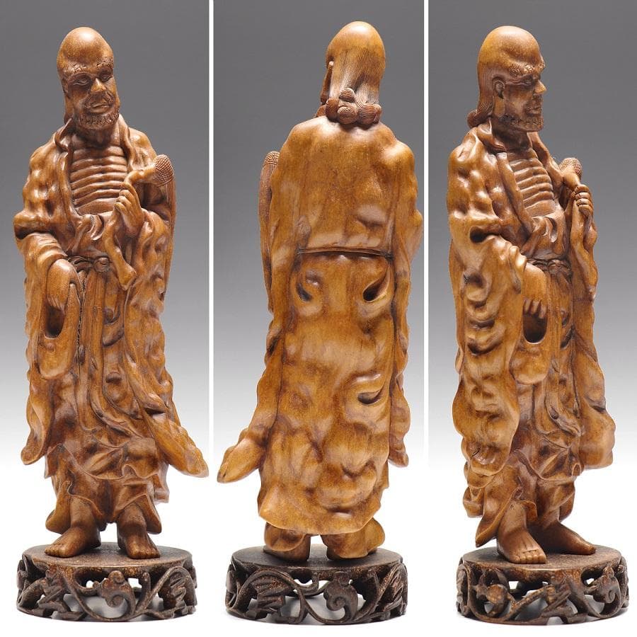 ◾️かっこいい達磨大師 木彫り 彫刻 一刀彫 - メルカリ