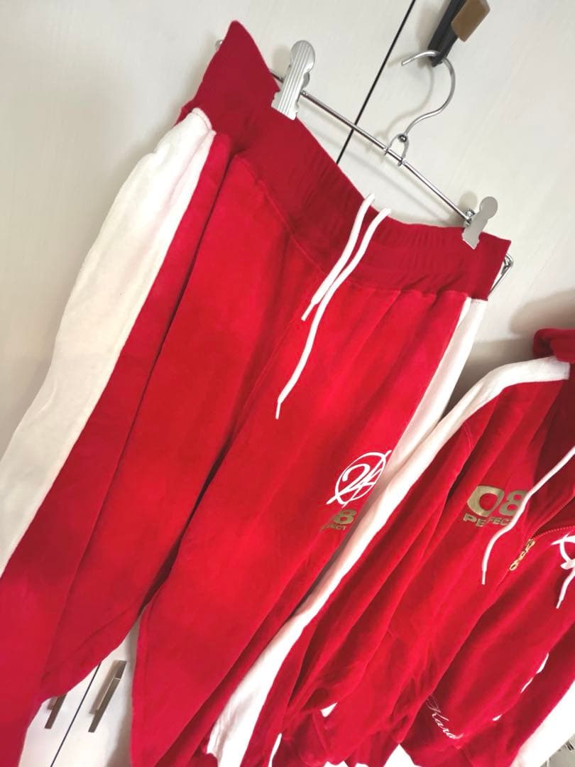 EXILE 24karats ジャージ 赤 セットアップ ベロア Lサイズ - メルカリ