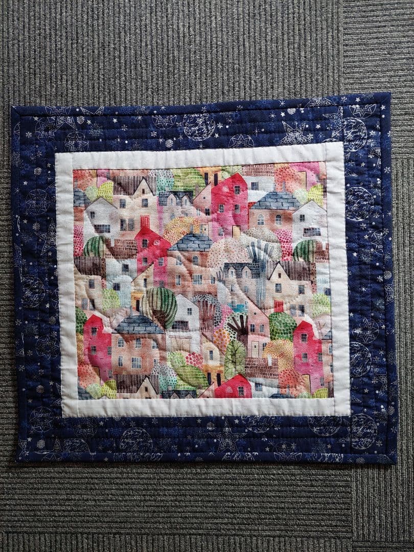 パッチワークタペストリー パッチワークキルト カラフルハウス