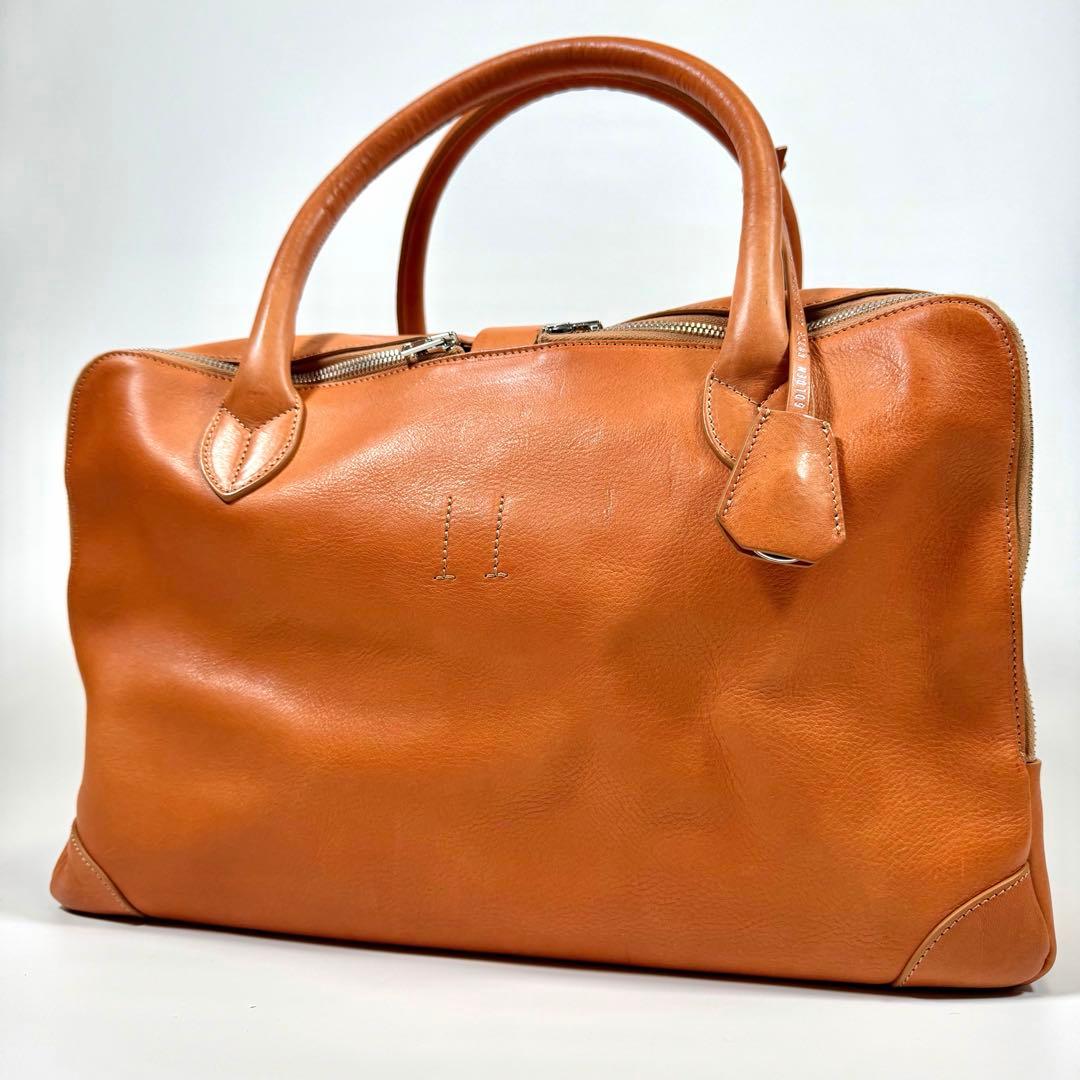 【美品】ゴールデングース　ボストンバッグ　エキパージュ　オールレザー　キャメル
