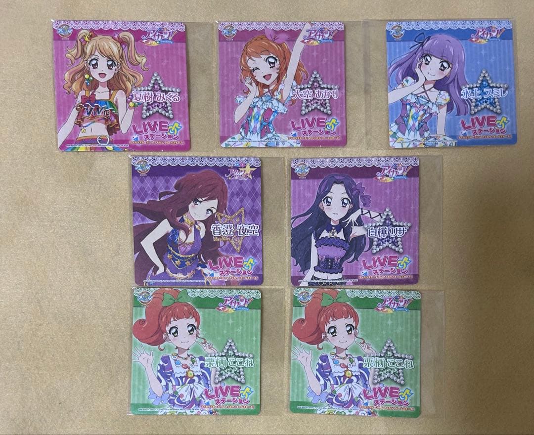 【96】アイカツ　アニon コースター8枚セット　みくる　あかり　スミレ