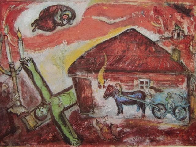 シャガール、【妄執：オプセッション】、画集画、新品高級額 額装付、状態良好