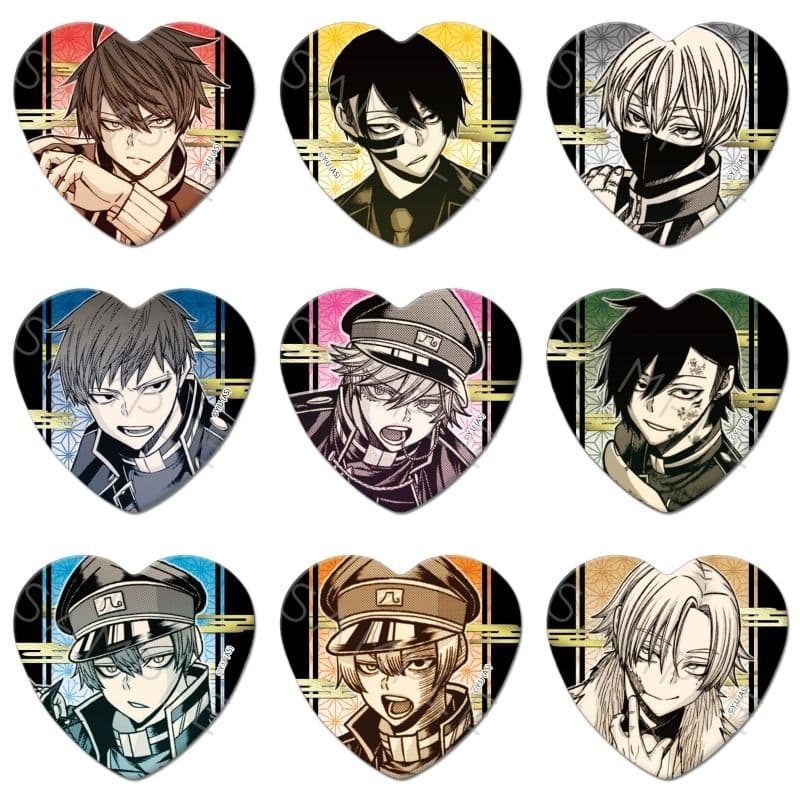 桃源暗鬼 ハート型缶バッジ 無陀野無人 等々力颯 鳥飼羽李 囲岬 不破