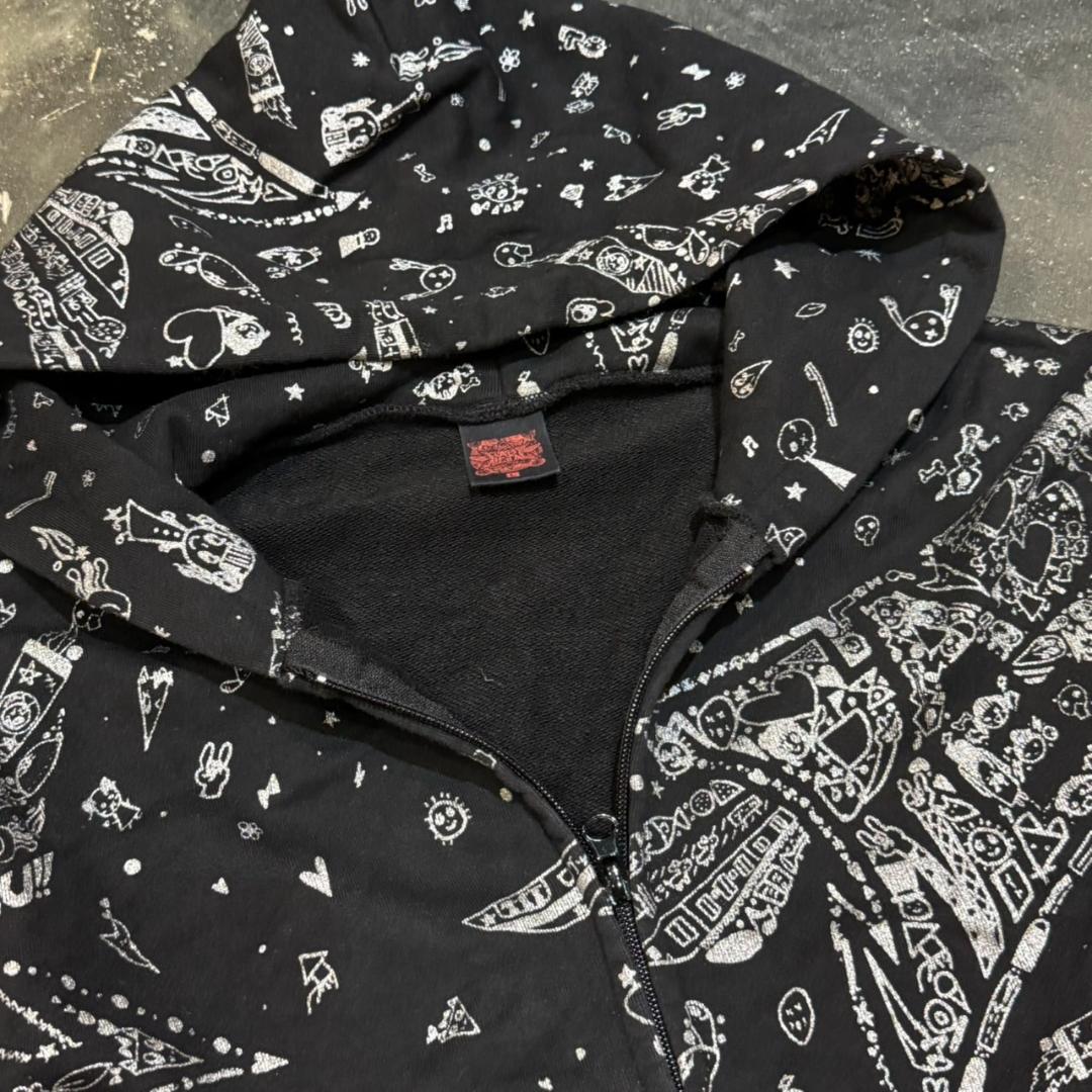 BABY METAL ベビーメタル 手書きロゴ総柄パーカー L ブラック - メルカリ