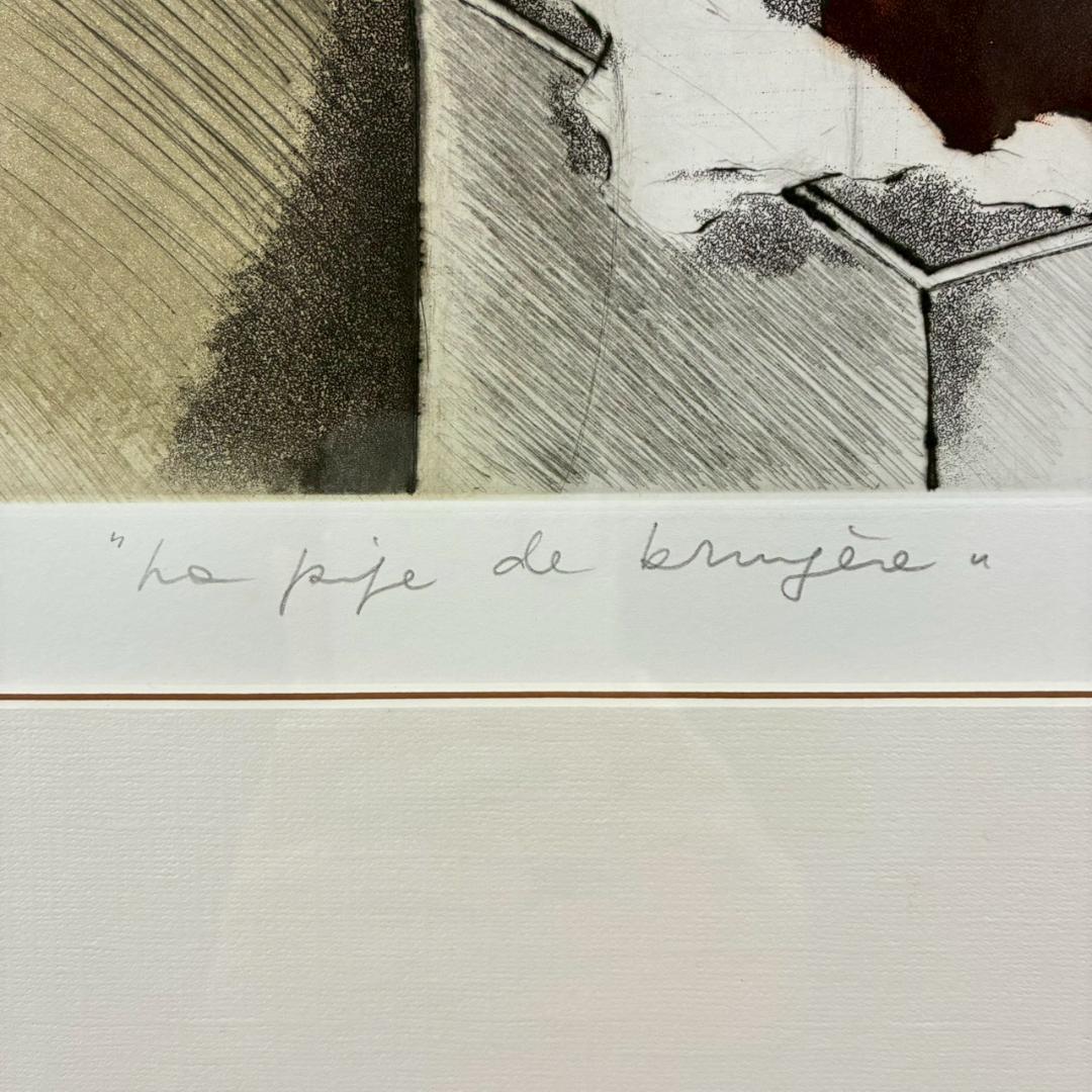 美品 アナピア・アントニーニ「ブライヤのパイプ」カラーエッチング 直筆サイン入り