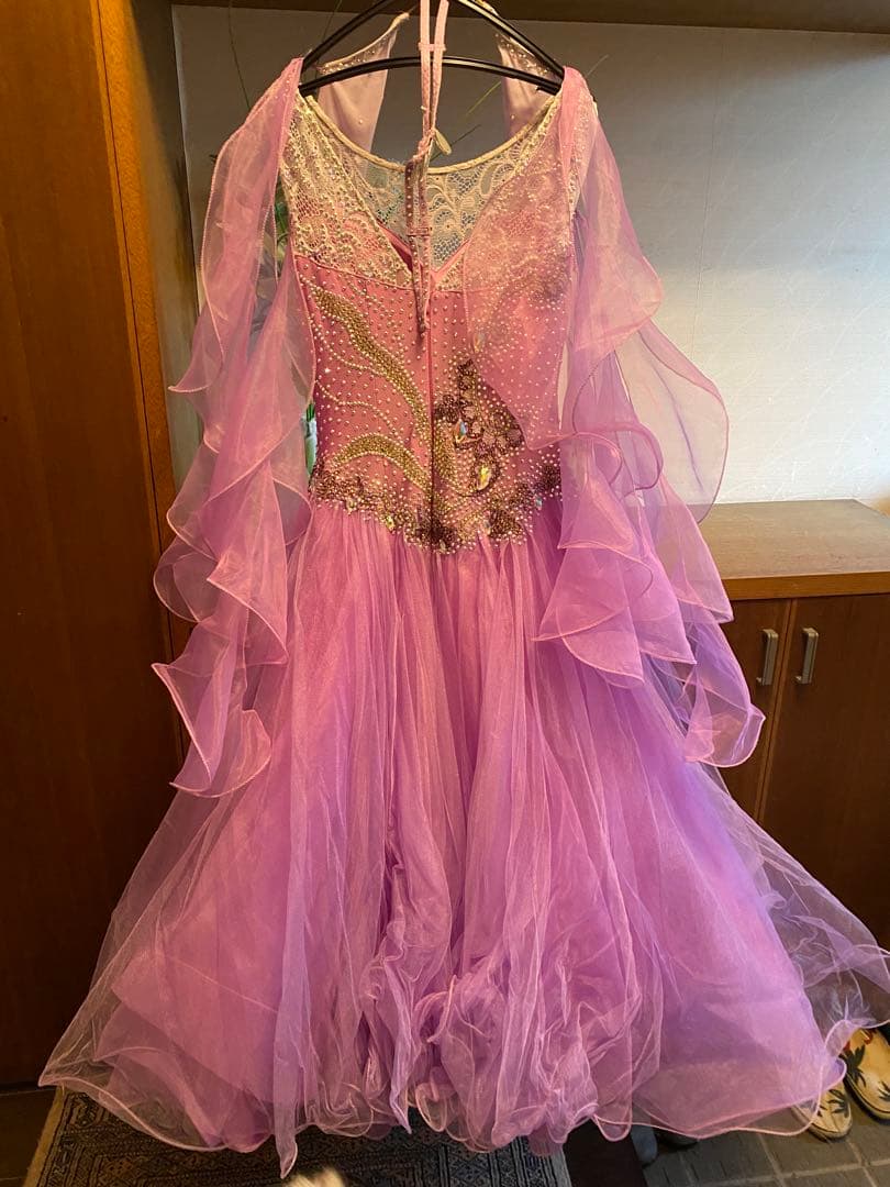 社交ダンスドレス 薄紫 フリル付き　Lサイズ 楽天市場】社交ダンスドレス ひらひらフロート 社交ダンス 練習着