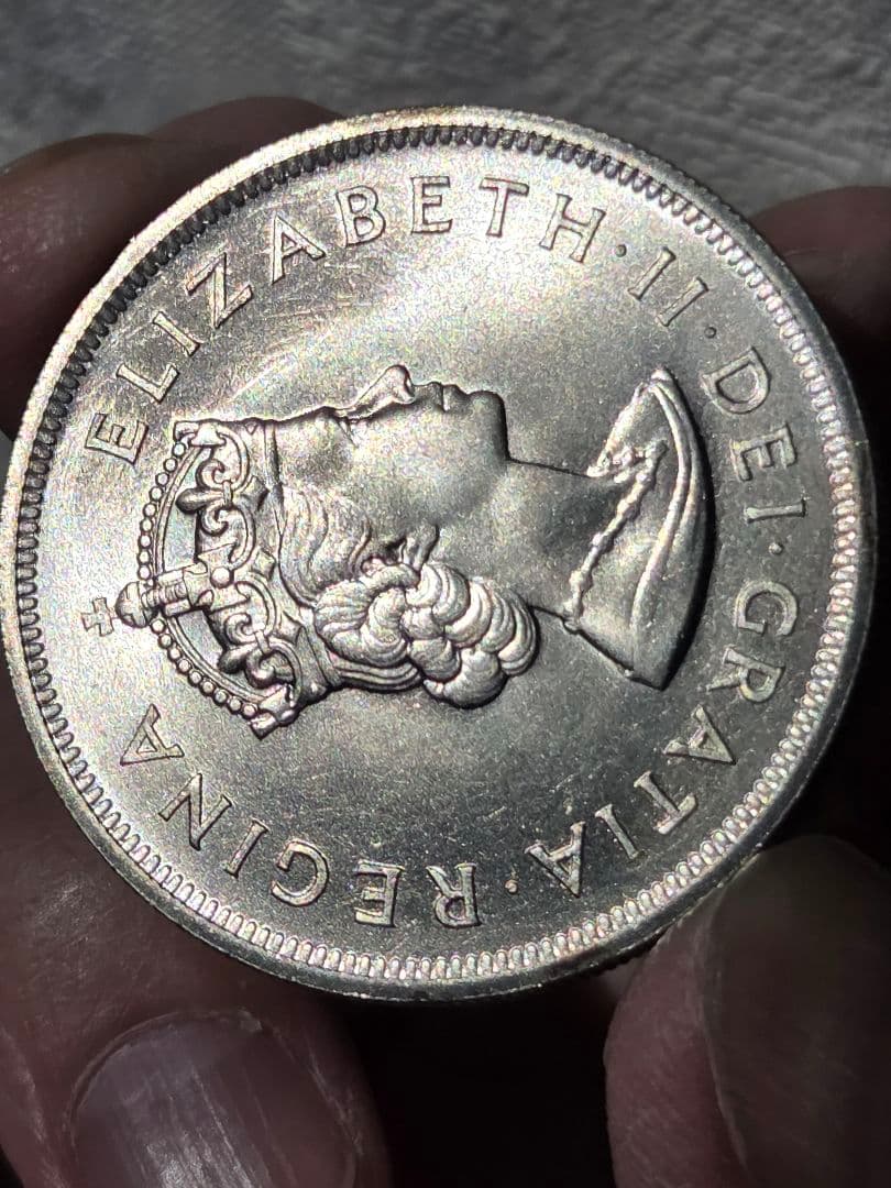 英領バーミューダ エリザベス2世 発見350周年記念 1 クラウン銀貨 1959