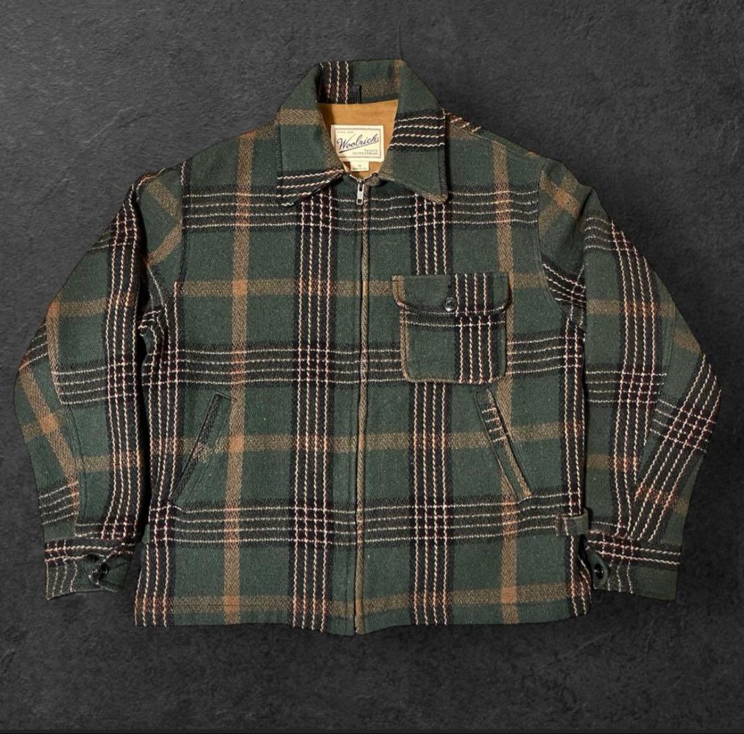 90s usa Woolrich 白タグ ウールジャケット シンチバック ykk
