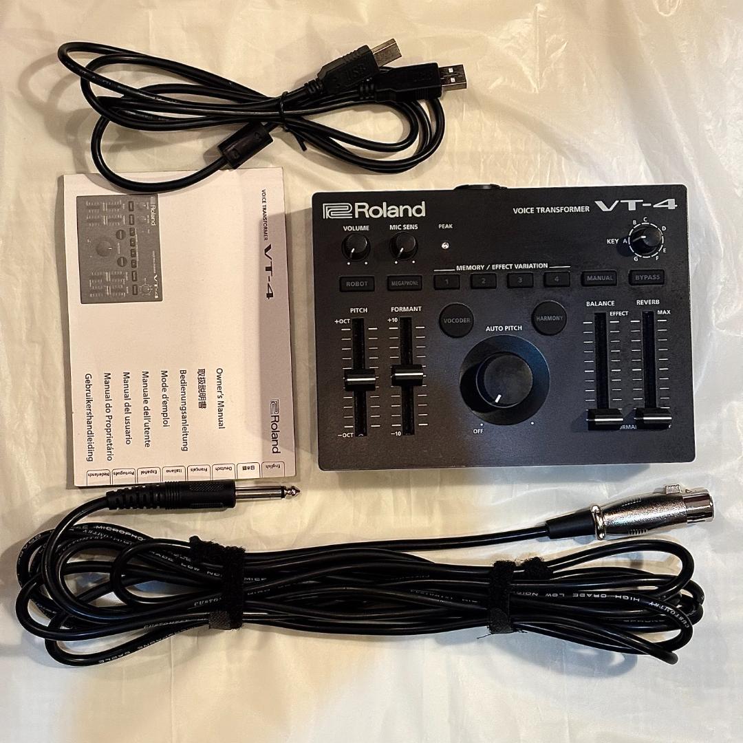 【中古美品】Roland VT-4 ボイストランスフォーマー　マイクケーブル付