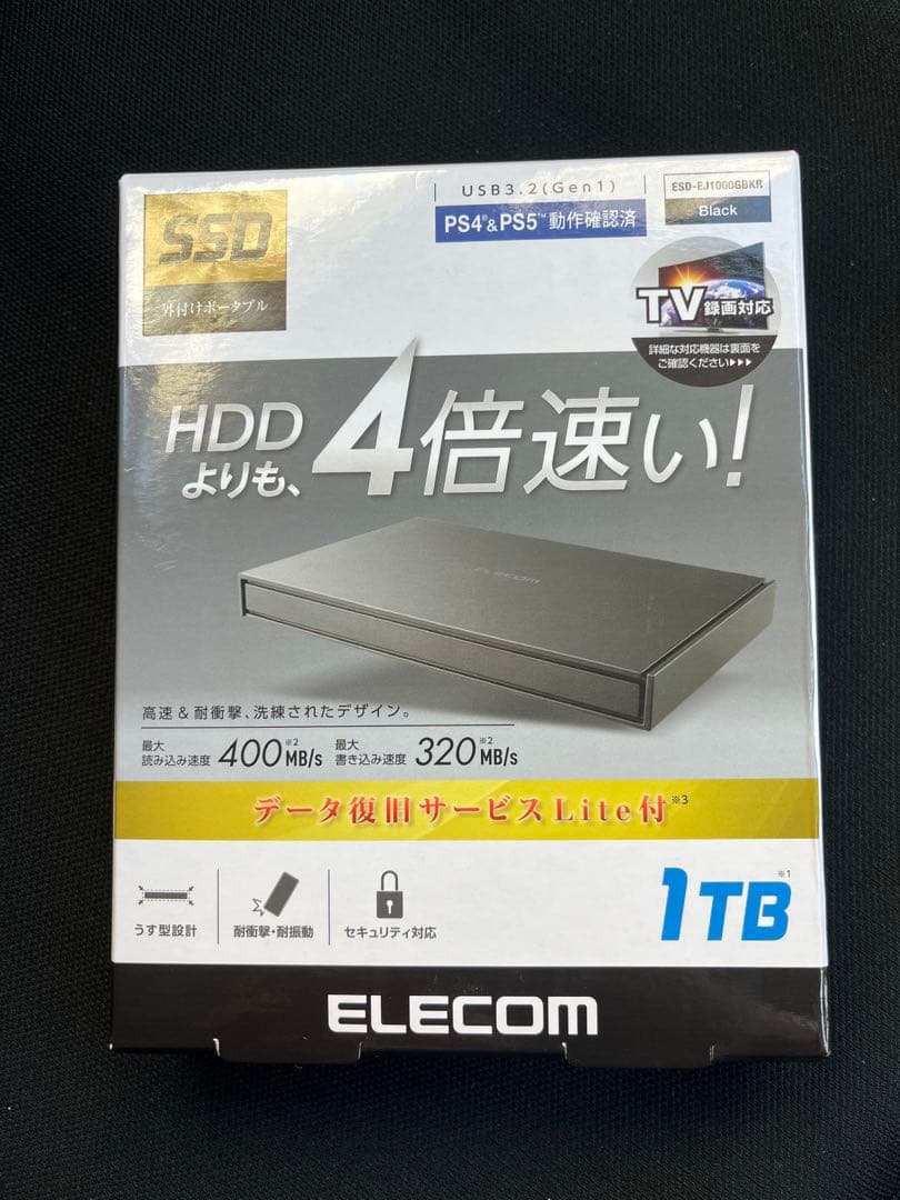 ELECOM 1TB 外付けSSD ESD-EJ1000GBKR新品未開封品 Amazon | エレコム 外付けSSD ポータブル 1TB PS4(メーカー動作確認済