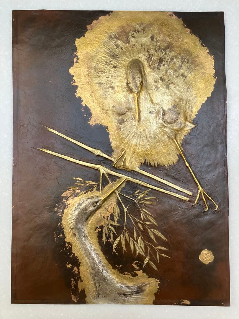 彫金『鳥の浮彫りアート』