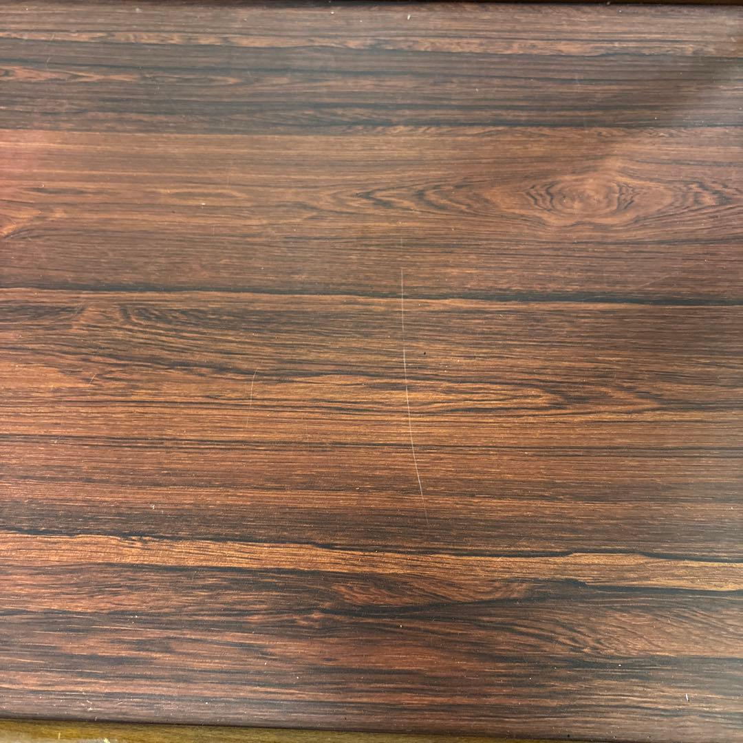 木製2段式サイドテーブル ハンドル付き アンティーク