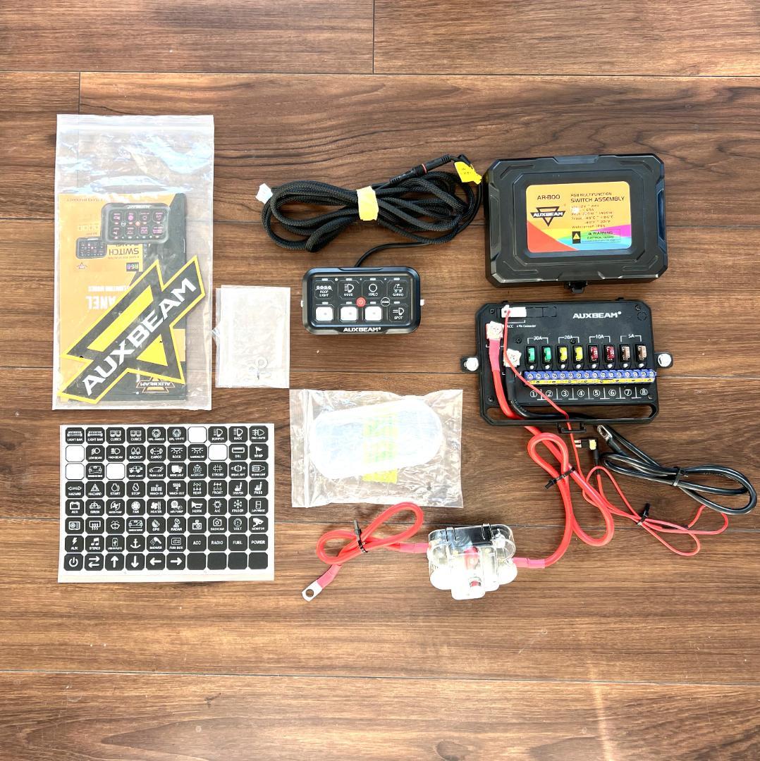 AUXBEAM AR-800 ギャングスイッチパネル RGB Auxbeam AR-800 RGB 8 Gang Switch panel for Polaris RZR utv atv