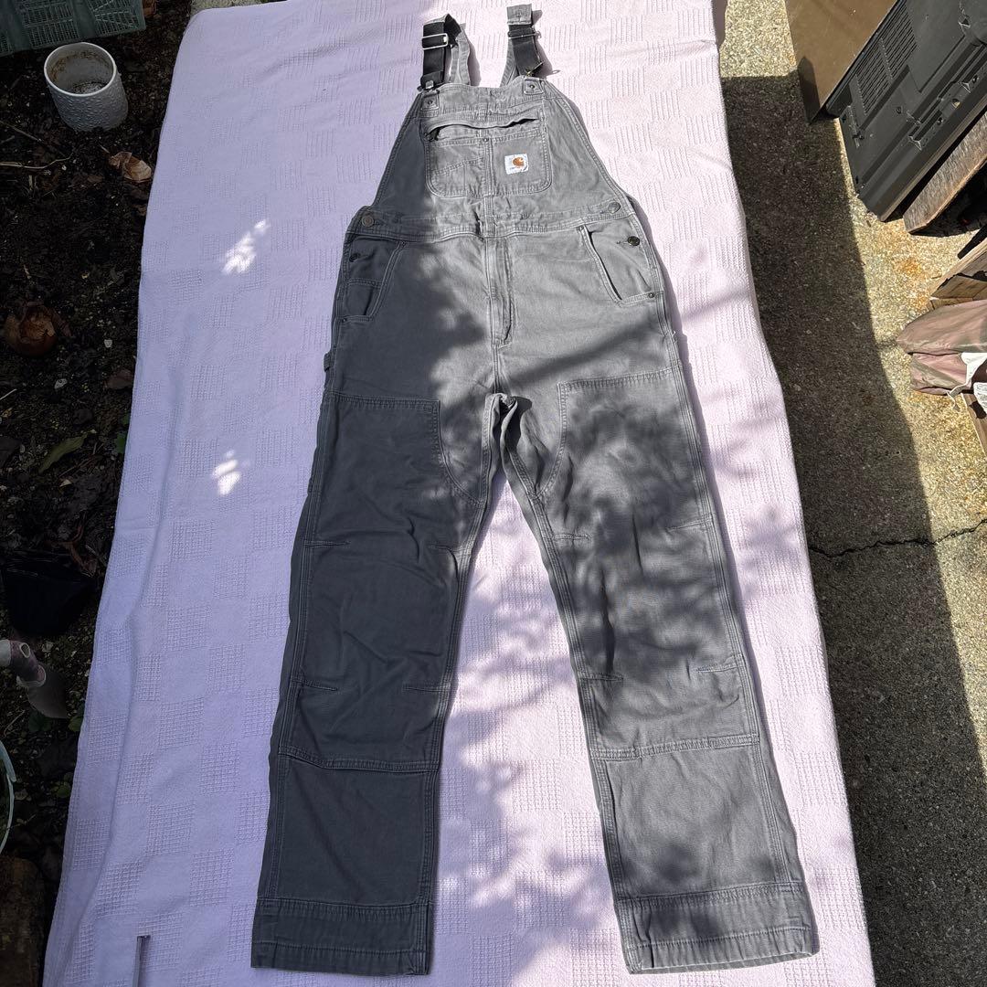 Carhartt カーハートグレー ダブルニーオーバーオール W34L34